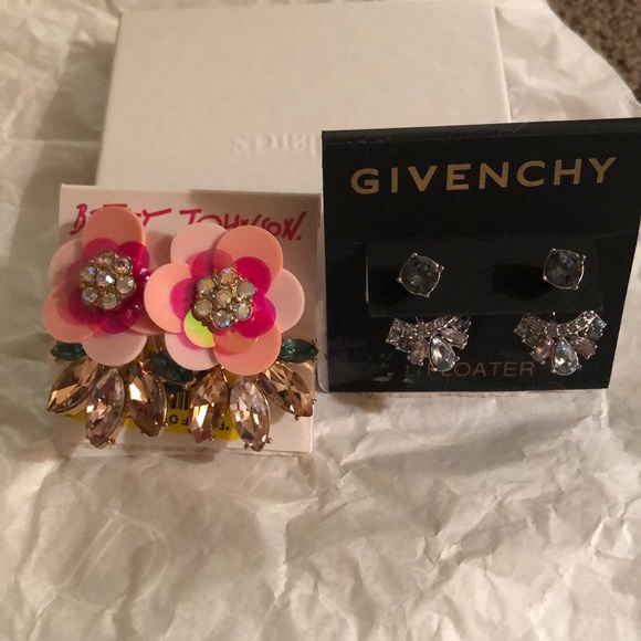 Floater earrings bundle..Givenchy& Betsey johnson - Picture 1 of 3